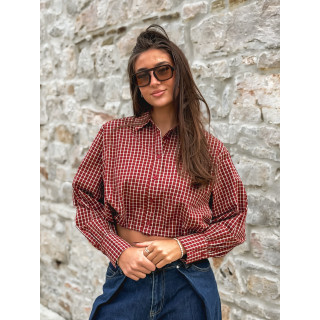 Chemise à carreaux Élinora - Bordeaux