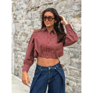 Chemise à carreaux Élinora - Bordeaux