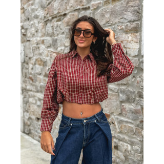 Chemise à carreaux Élinora - Bordeaux