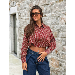 Chemise à carreaux Élinora - Bordeaux