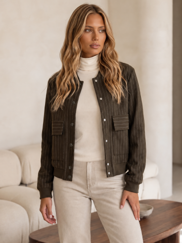 Veste lignée Maurine - Kaki