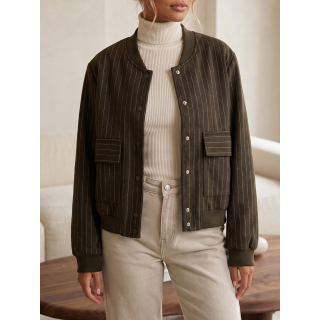 Veste lignée Maurine - Kaki