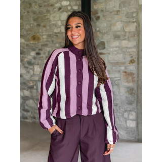 Gilet ligné Cécilia - Bordeaux