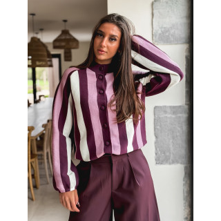 Gilet ligné Cécilia - Bordeaux