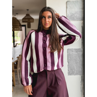 Gilet ligné Cécilia - Bordeaux