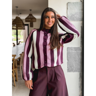 Gilet ligné Cécilia - Bordeaux