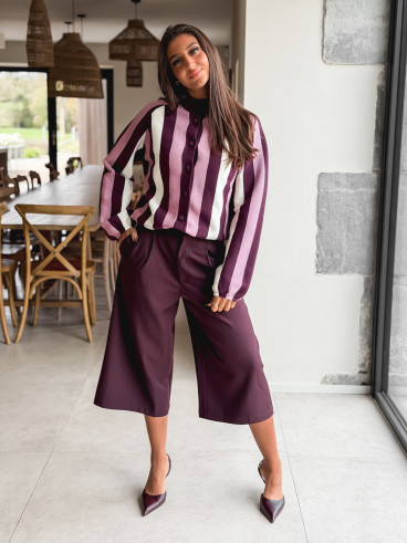 Gilet ligné Cécilia - Bordeaux