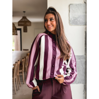 Gilet ligné Cécilia - Bordeaux