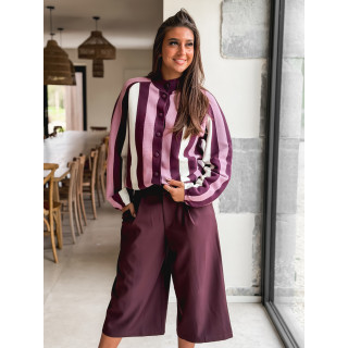 Gilet ligné Cécilia - Bordeaux