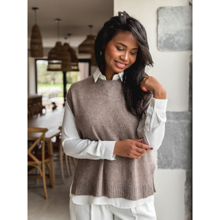 Pull sans manches Catherina - Taupe