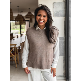 Pull sans manches Catherina - Taupe