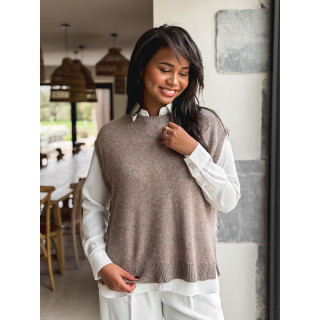 Pull sans manches Catherina - Taupe