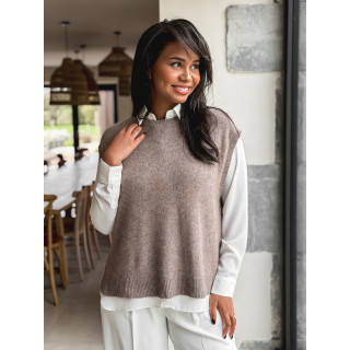 Pull sans manches Catherina - Taupe
