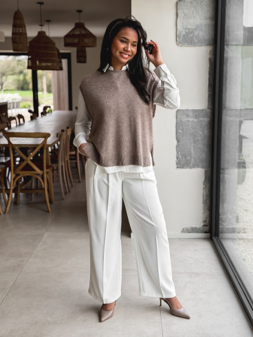 Pull sans manches Catherina - Taupe