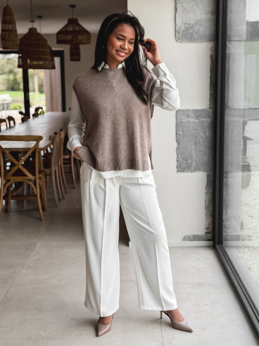 Pull sans manches Catherina - Taupe