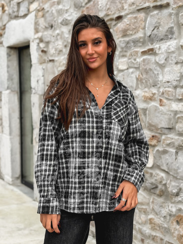 Chemise à carreaux Alida - Noir