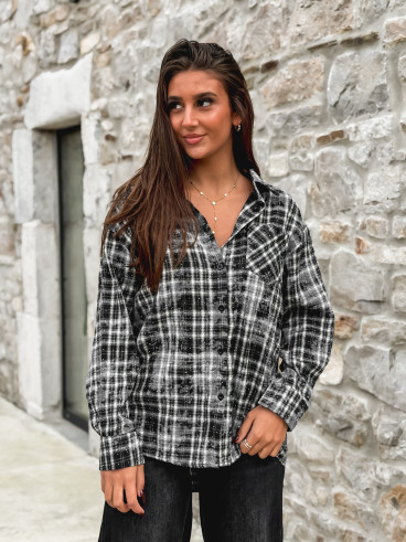 Chemise à carreaux Alida - Noir