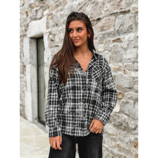 Chemise à carreaux Alida - Noir