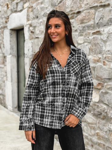 Chemise à carreaux Alida - Noir
