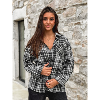 Chemise à carreaux Alida - Noir