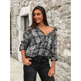 Chemise à carreaux Alida - Noir