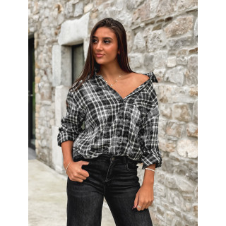 Chemise à carreaux Alida - Noir