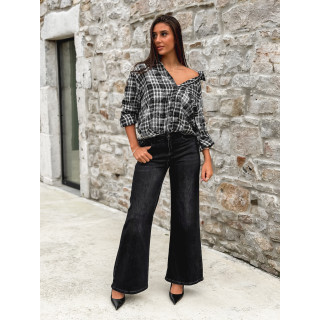 Chemise à carreaux Alida - Noir