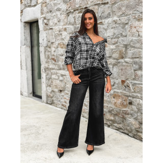 Chemise à carreaux Alida - Noir