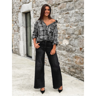 Chemise à carreaux Alida - Noir