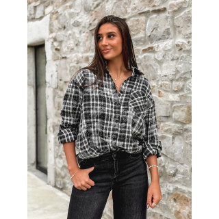 Chemise à carreaux Alida - Noir