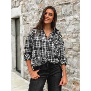 Chemise à carreaux Alida - Noir