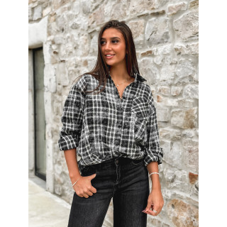 Chemise à carreaux Alida - Noir