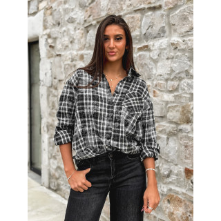 Chemise à carreaux Alida - Noir