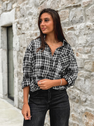 Chemise à carreaux Alida - Noir