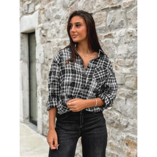 Chemise à carreaux Alida - Noir
