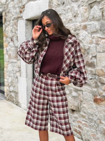 Pull col roulé Merve - Cerise noir