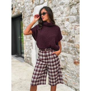 Pull col roulé Merve - Cerise noir