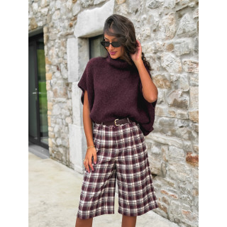 Pull col roulé Merve - Cerise noir