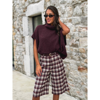 Pull col roulé Merve - Cerise noir