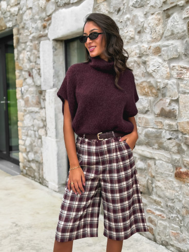 Pull col roulé Merve - Cerise noir