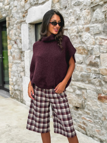 Pull col roulé Merve - Cerise noir