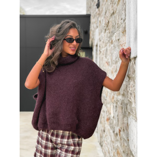 Pull col roulé Merve - Cerise noir