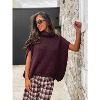 Pull col roulé Merve - Cerise noir