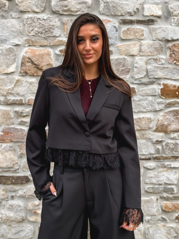 Blazer court Isoline - Noir