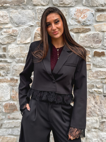 Blazer court Isoline - Noir