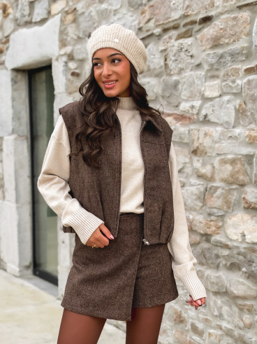 Gilet sans manches Winia - Chocolat