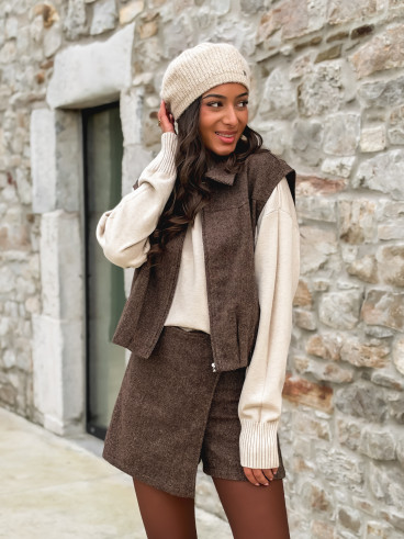 Gilet sans manches Winia - Chocolat