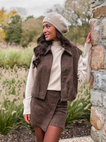 Gilet sans manches Winia - Chocolat