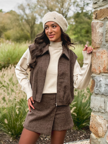 Gilet sans manches Winia - Chocolat