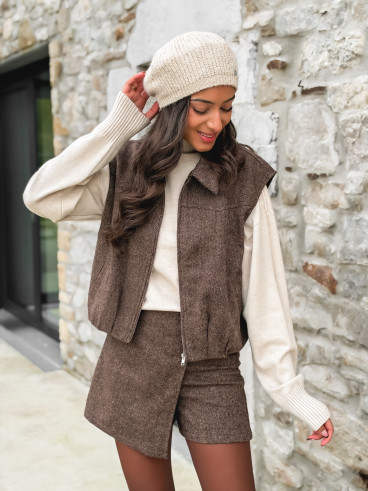 Gilet sans manches Winia - Chocolat